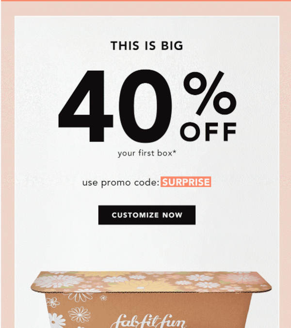 FabFitFun 40 percent Off Your First Box