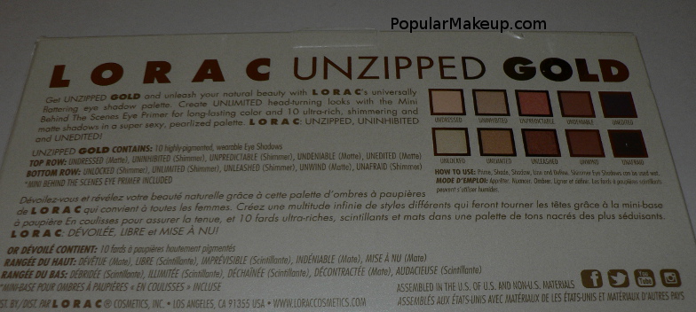 Lorac Unzipped Gold Palette