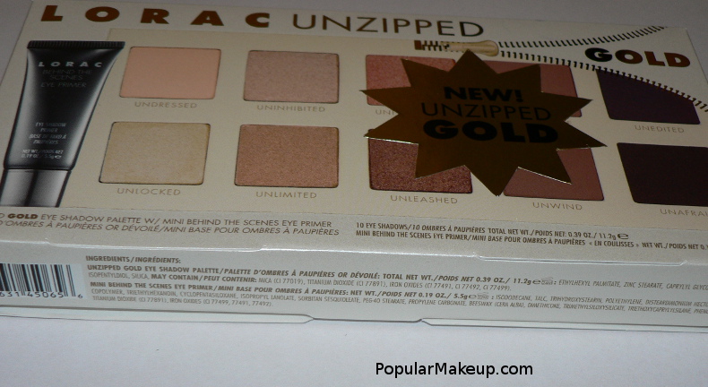 Lorac Unzipped Gold Palette Pictures Front