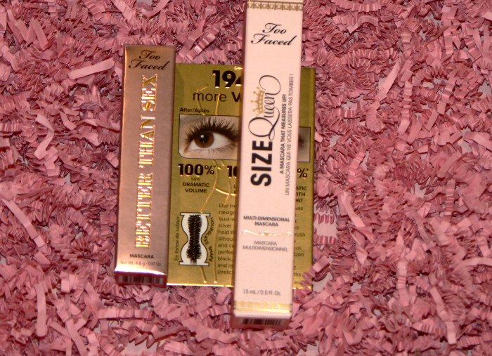 Too Faced Mystery Bag, the Too Faced Mascaras that were included in the Mystery Bag!